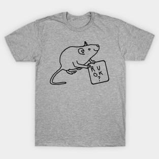 Rat Wants to Know Are You Okay Minimal Outline T-Shirt